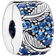 Pandora Curved Feather & Pavé Clip Charm - Silver/Blue