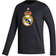 Adidas Men's Black Real Madrid Vertical Wordmark Long Sleeve T-shirt