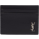 Saint Laurent Tiny Cassandre Leather Card Holder - Black