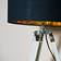 ValueLights Modern Distressed Black/Gold Table Lamp 63cm