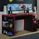 Madesa Gaming Computer Desk - Black/Red