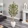 Nearly Natural 5Ft Olive Tree Green/White Artificial Plant