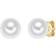 Trilani Freshwater Cultured Stud Earrings - Gold/White