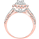 GND Two Tone Princess Halo Bridal Wedding Engagement Ring - Rose Gold/White Gold/Diamonds