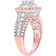 GND Two Tone Princess Halo Bridal Wedding Engagement Ring - Rose Gold/White Gold/Diamonds