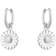 Georg Jensen Daisy ørering sølv og hvid emalje