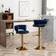 Riknuxi Gold Velvet Blue Bar Stool 99.1cm 4pcs