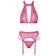 Cottelli Collection 3-teiliges Straps-Set aus weicher Stretch-Spitze pink