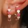 Shein 1pair Fashionable Heart Shaped Inlay Earrings For Women/Girls, Perfect For Daily Wear/Party/Wedding Or Festival Gift