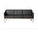 FDB Møbler MK46 Natural/Black Soffa 203.5cm 3-sits