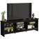 Madesa Cable Management Black TV Bench 180x60cm