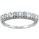 Gemondo Classic Round Half Eternity Ring - White Gold/Aquamarine/Diamonds