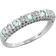 Gemondo Classic Round Half Eternity Ring - White Gold/Aquamarine/Diamonds