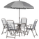 OutSunny 6-Piece 84B-688 Patio Dining Set, 1 Table incl. 4 Chairs