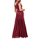 Goddiva Bardot Sequin Pleated Maxi Dress - Wine