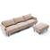 MCombo Couch with Ottoman Beige Sofa 104.6" 2pcs 3 Seater