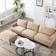 MCombo Couch with Ottoman Beige Sofa 104.6" 2pcs 3 Seater