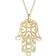 Elli Hamsa Hand of Fatima Necklace - Gold/Transparent