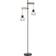 Globo Lighting Mina Black/Natural Floor Lamp 168cm