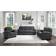 Lexicon Holleman Modern Dark Gray Sofa 80" 3 Seater