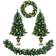 Costway Artificial Christmas Garland Wreath and Entrance Trees Green Decoration 108" 4pcs