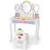 Costway Kids Vanity Princess Makeup Dressing Table Chair Set with Tri Fold Mirror