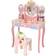 Costway Kids Vanity Princess Makeup Dressing Table Chair Set with Tri Fold Mirror