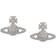 Vivienne Westwood Grace Bas Relief Stud Earrings - Silver/Transparent