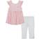 Tommy Hilfiger Kid's Printed Crinkle Tunic Top and Ribbed Leggings Set - Pink/White