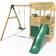 Rebo Wooden Lookout Tower Playhouse with Slide & Swing Yellowstone