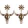 Shein pair of personalized New Gothic women's cow horns, cow heads, hanging earrings, resin glass rhinestones, gold, suitable for outings, parties, and ho