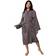 Brentfords 100% Cotton Towel Bath Robe Charcoal One