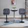 Homcom Armless Upholstered Dark Grey Bar Stool 114cm 2pcs