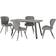 SECONIQUE Quebec Wave Edge Concrete Effect/Black/Grey Dining Set 80x140cm 5pcs