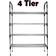 True Face 4 Tier Silver Shoe Rack 95x60cm