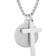 Steeltime St. Benedict Double Pendant Cross Necklace - Silver