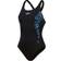 Speedo Placement Muscleback-Badeanzug für Damen Schwarz/Blau Marineblau