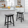 PayLessHere Saddle Black Seating Stool 24" 2pcs