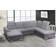 Poco Action Light Gray/Silver Sofa 250cm