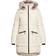 Evans Contrast Zip Faux Fur Trim Coat Plus Size - Neutral