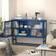 Bed Bath & Beyond Stylish Tempered 2 Fluted Blue Glass Cabinet 47.2x13.6"