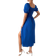 Shein Privé Tie Front Split Thigh Puff Sleeve Dress