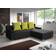 LUCY Graphite/Lime Green Sofa 234cm