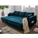 Lisa Bed Function With Footstool Peacock Blue Canapé 222cm Canapé 4 Places