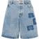 Ganni Patch Denim Shorts - Mid Blue Stone