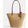 Coach Women's Small Straw Tote Bag Dark Natural Tan