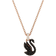 Swarovski Swan Pendant Necklace - Rose Gold/Black/Transparent