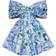 Milla Blue Hydrangea bow-detailed mini dress