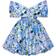 Milla Blue Hydrangea bow-detailed mini dress