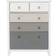 SECONIQUE Vermont White/Grey Chest of Drawer 85x104.5cm